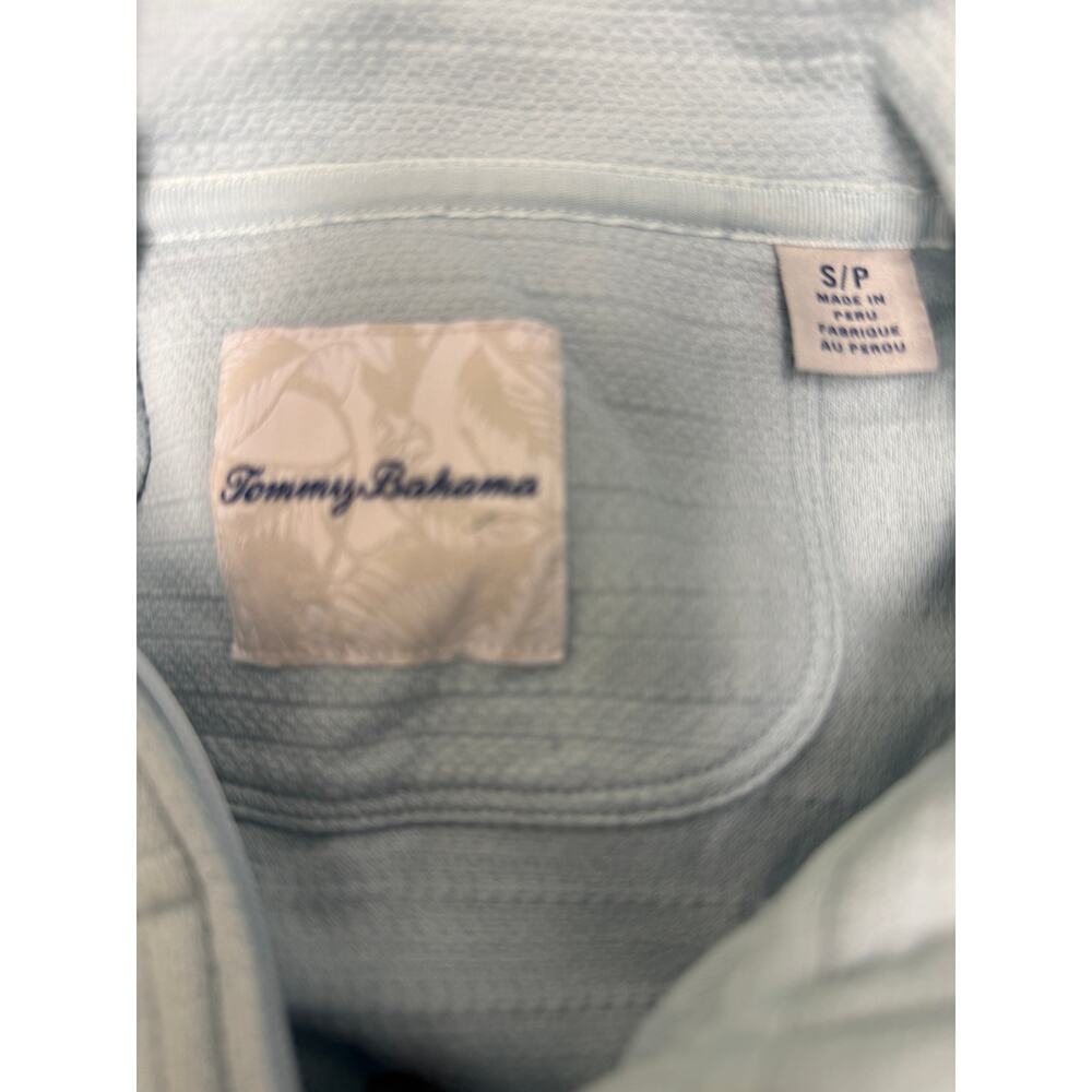 Tommy Bahama Mens S 1/4 Zip Pullover Sweater Blue Marlin Pima Cotton Thick golf - Picture 3 of 6